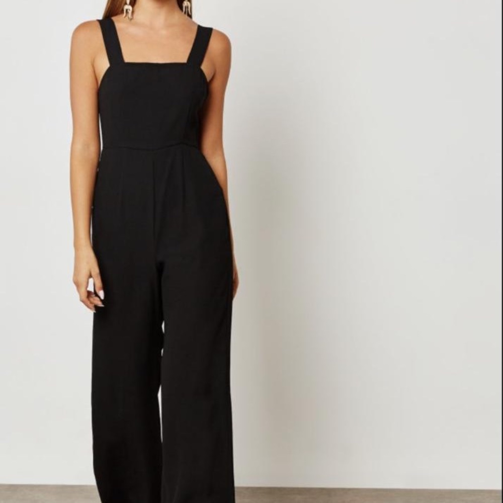 New with tags Black square cut out pants jumpsuit bebop size M